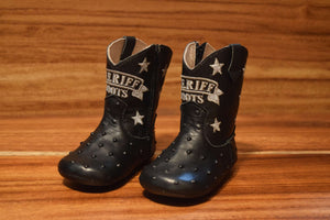 Bota Mini Sheriff Boys Negro Avestruz