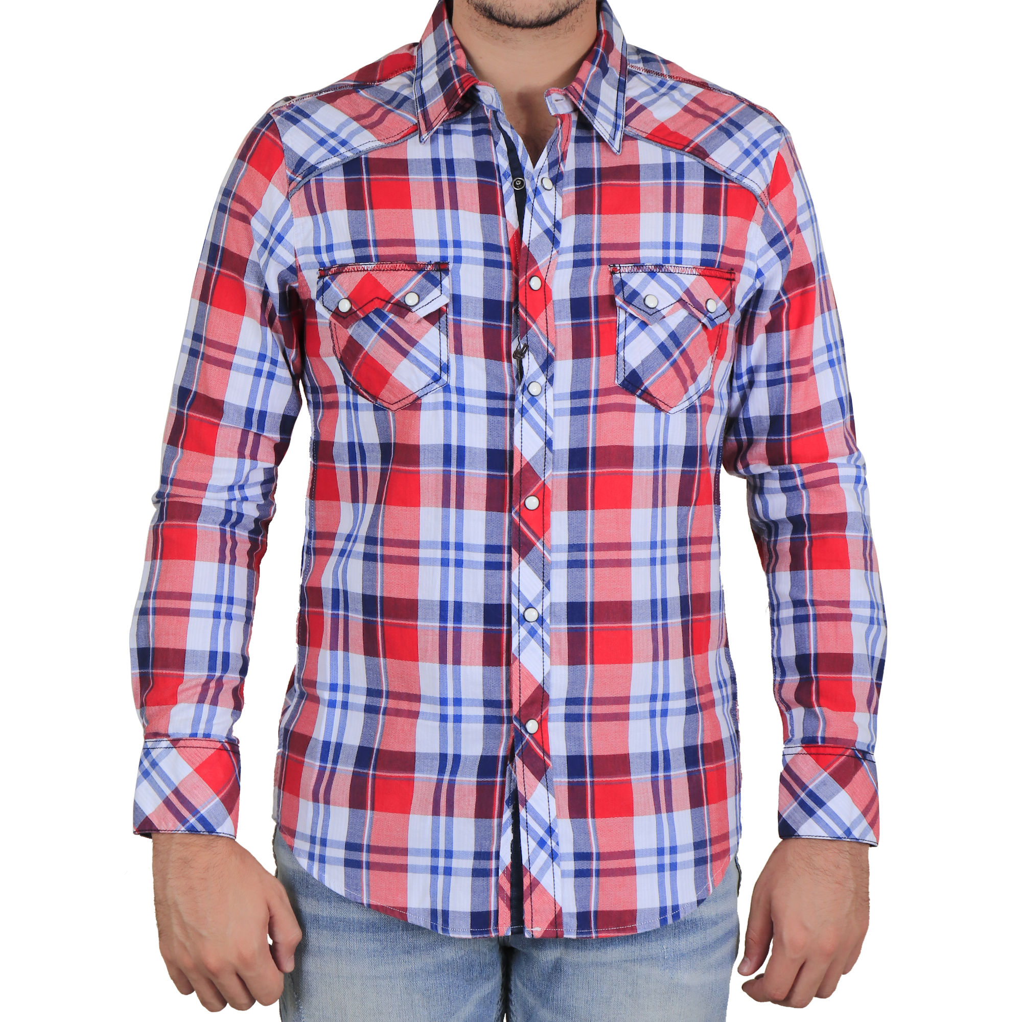 Camisa Rock & Roll Red Mens LS Snap